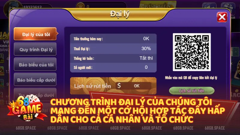 Trở thành đại lý 68 game bài để nhận ngay thu nhập thụ động bền vững từ những sản phẩm game bài đổi thưởng uy tín