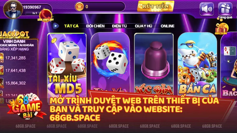 Các bước đăng nhập 68 Game Bài qua trang auraskin.in