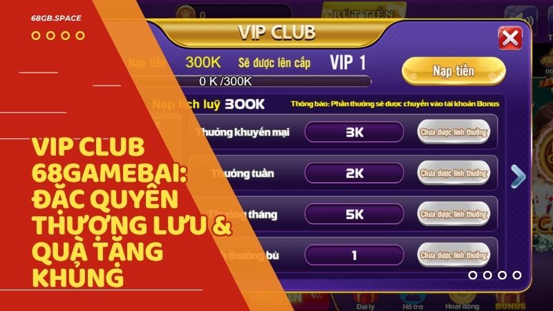 huong dan he thong vip club 68gamebai - VIP CLUB 68 Game Bài: Khám Phá Đặc Quyền Thượng Lưu Và Hệ Thống Quà Tặng Khủng